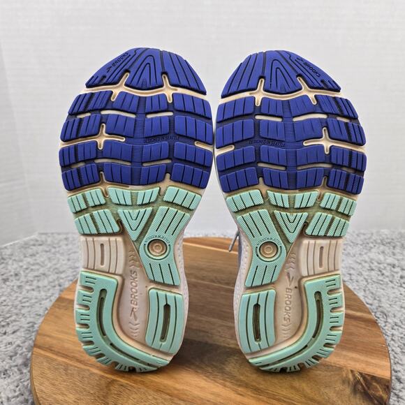 Brooks Womens 7B Ghost 16 White Amparo Blue Limpet Shell Athletic Running Shoe - Picture 8 of 12